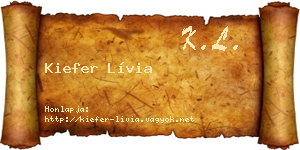 Kiefer Lívia névjegykártya